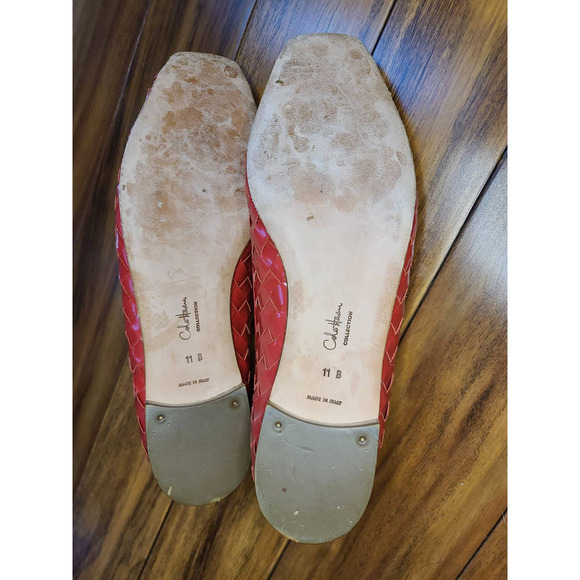 Cole Haan Women's Cherry Red Woven Loafers - Picture 2 of 4